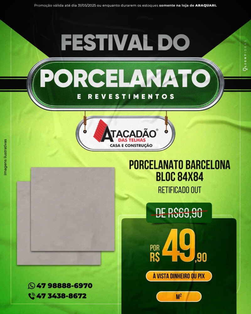 PORCELANATO BARCELONA BLOC 84X84