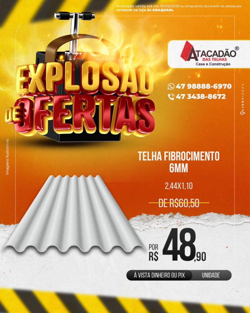 TELHA FIBROCIMENTO 6MM