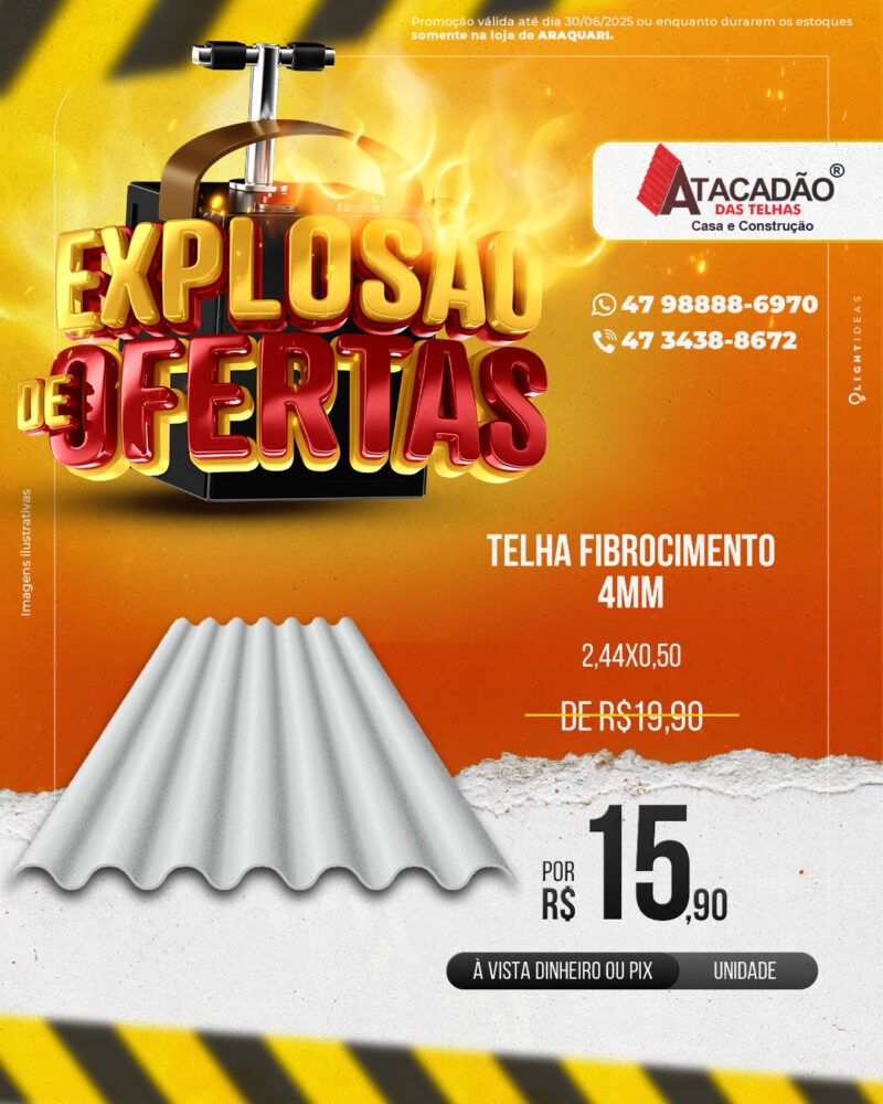 TELHA FIBROCIMENTO 4MM