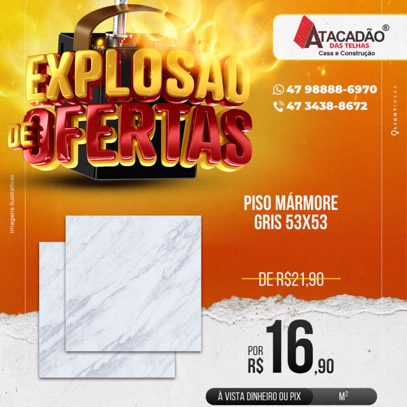 PISO MÁRMORE GRIS 53X53