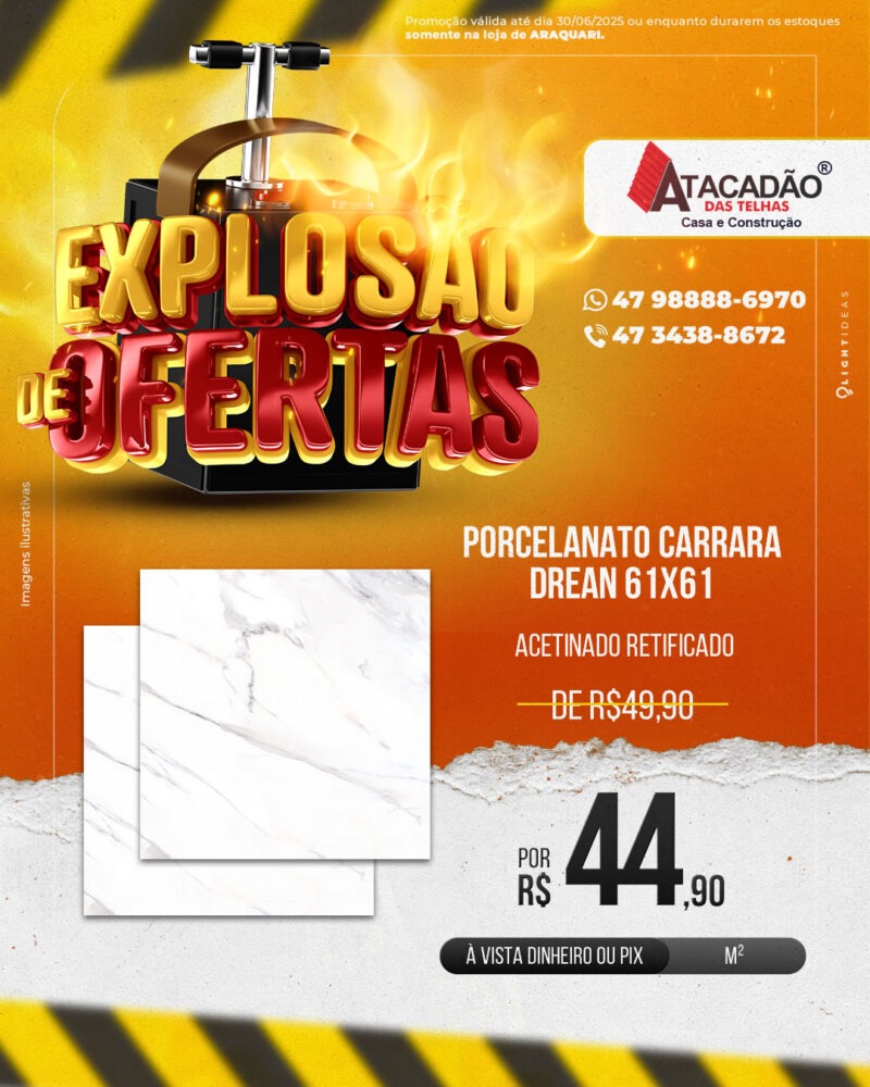 PORCELANATO CARRARA DREAN 61X61