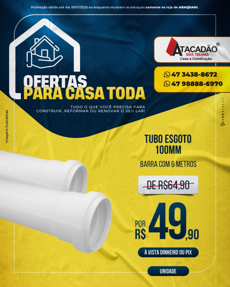 TUBO ESGOTO 100MM