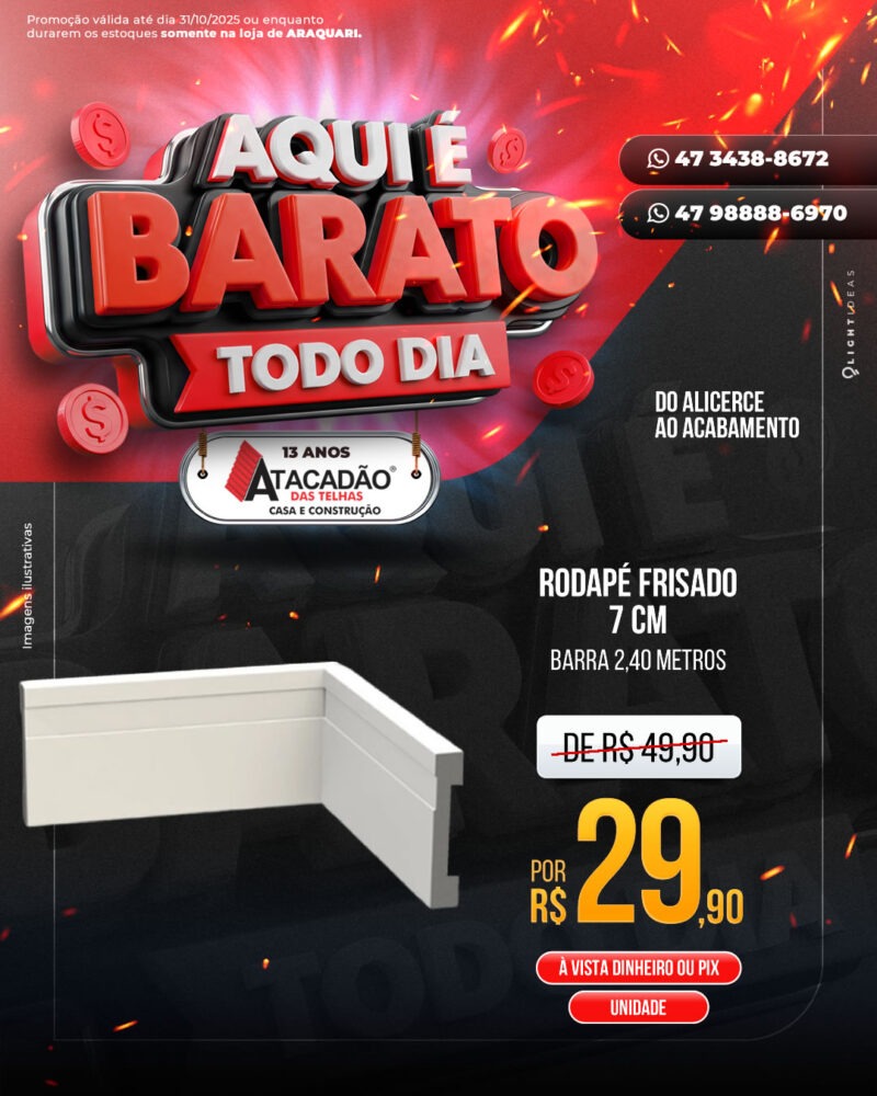 RODAPÉ FRISADO 7 CM