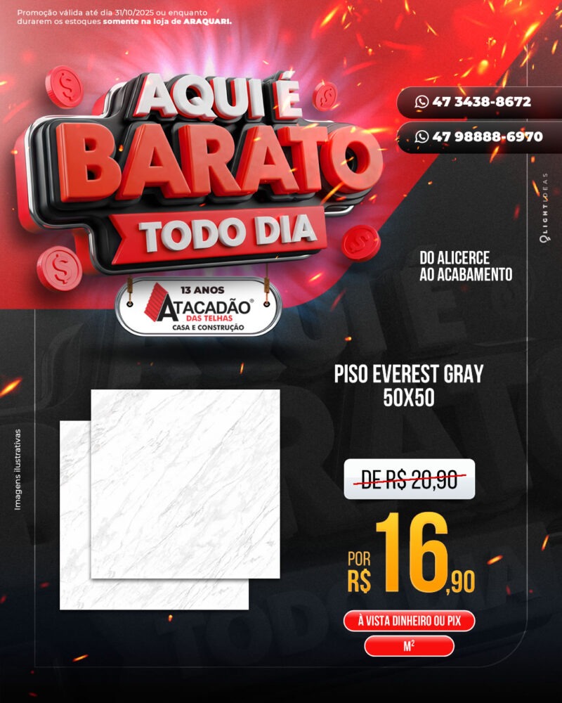 PISO EVEREST GRAY 50X50