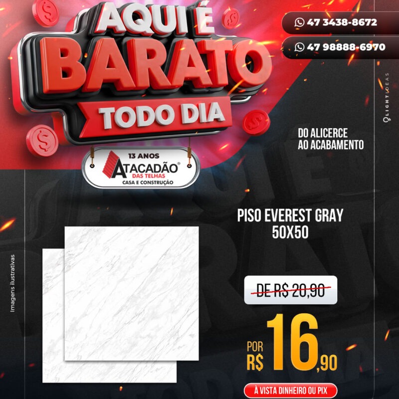 PISO EVEREST GRAY 50X50