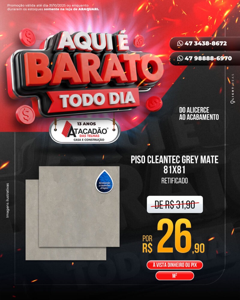 PISO CLEANTEC GREY MATE 81X81