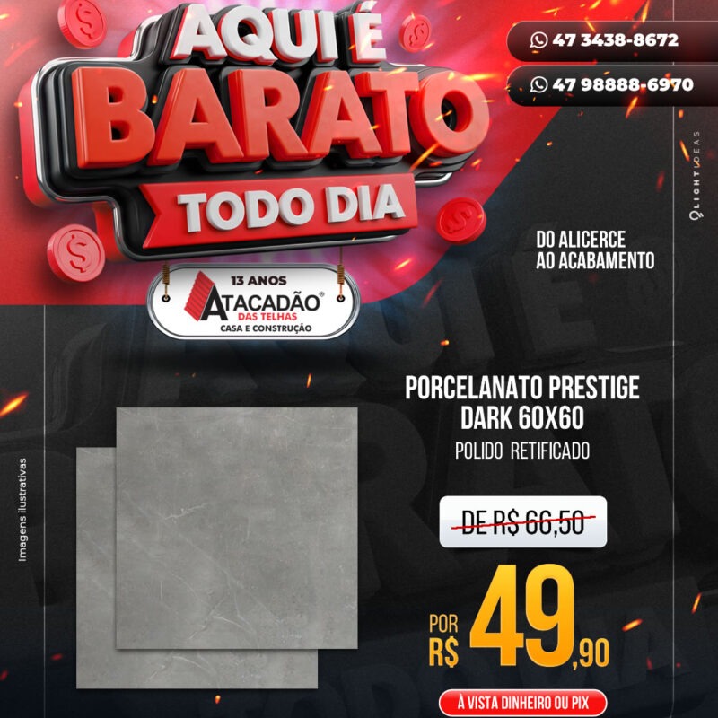 PORCELANATO PRESTIGE DARK 60X60