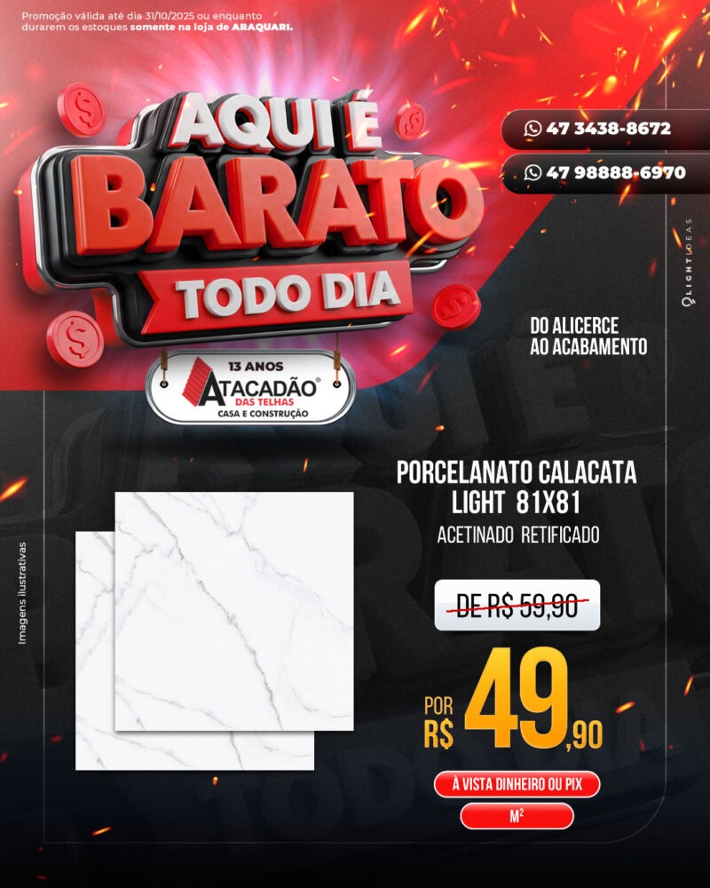 PORCELANATO CALACATA LIGHT  81X81