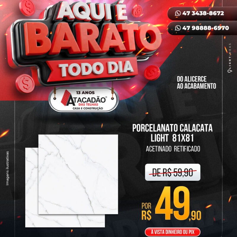 PORCELANATO CALACATA LIGHT  81X81