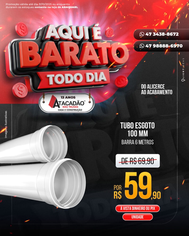 TUBO ESGOTO 100 MM