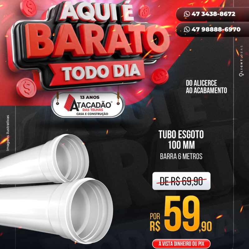 TUBO ESGOTO 100 MM