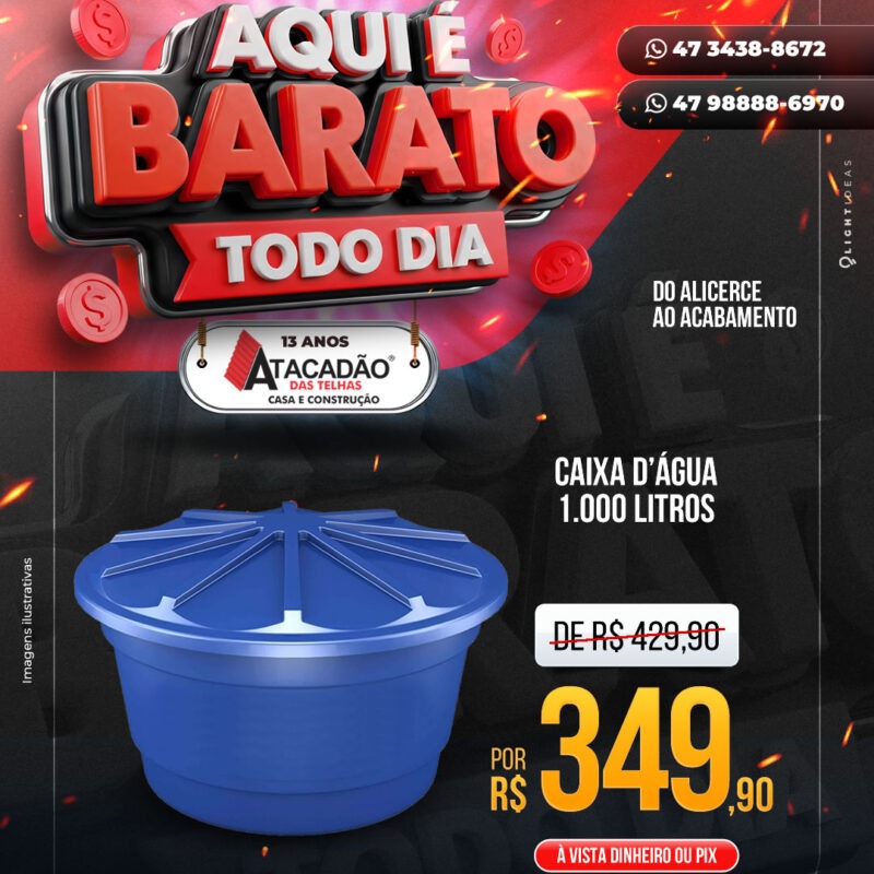 CAIXA D’ÁGUA 1.000 LITROS