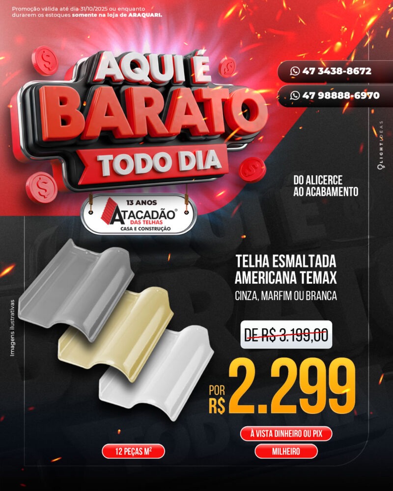 TELHA ESMALTADA AMERICANA TEMAX