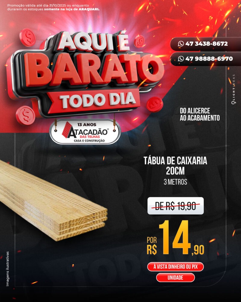 TÁBUA DE CAIXARIA 20CM
