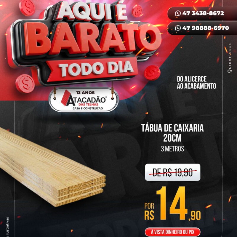 TÁBUA DE CAIXARIA 20CM