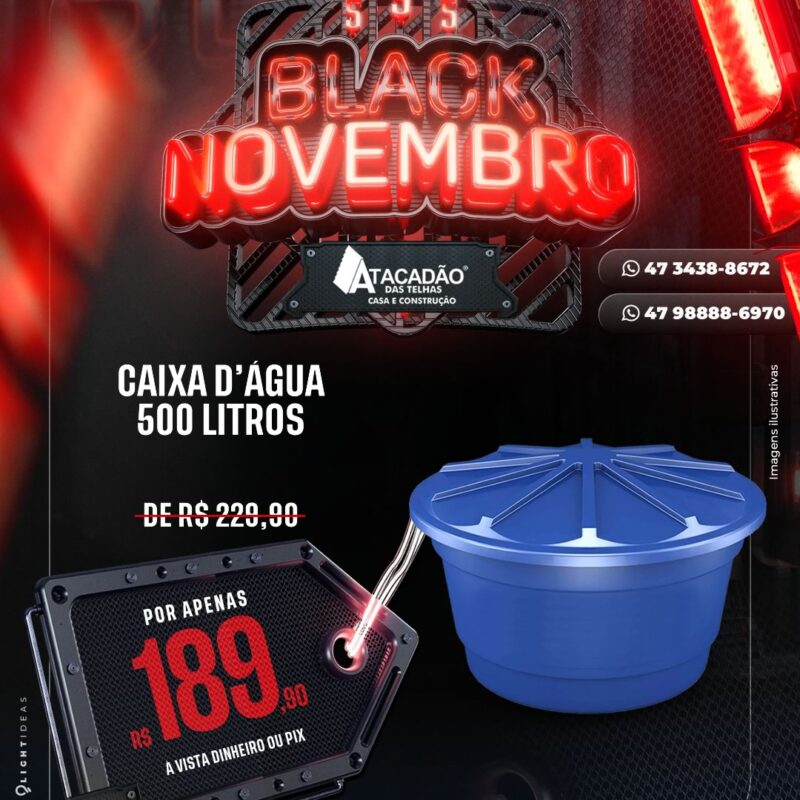 CAIXA D’ÁGUA 500 LITROS