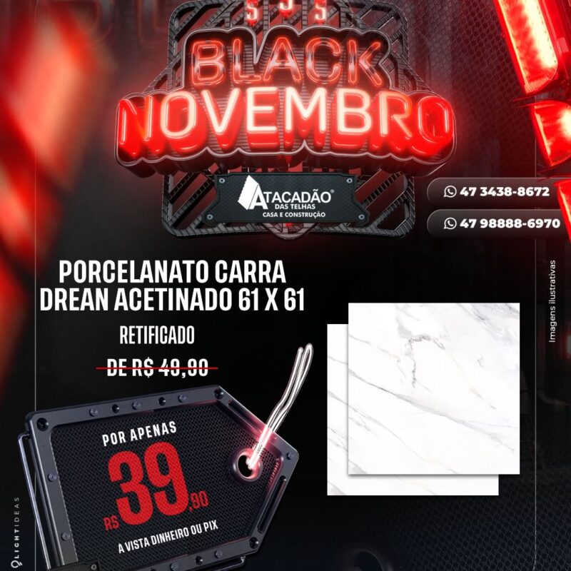 PORCELANATO CARRA DREAN ACETINADO 61 X 61