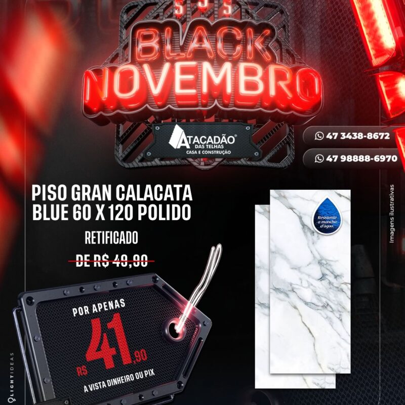 PISO GRAN CALACATA BLUE 60 X 120 POLIDO