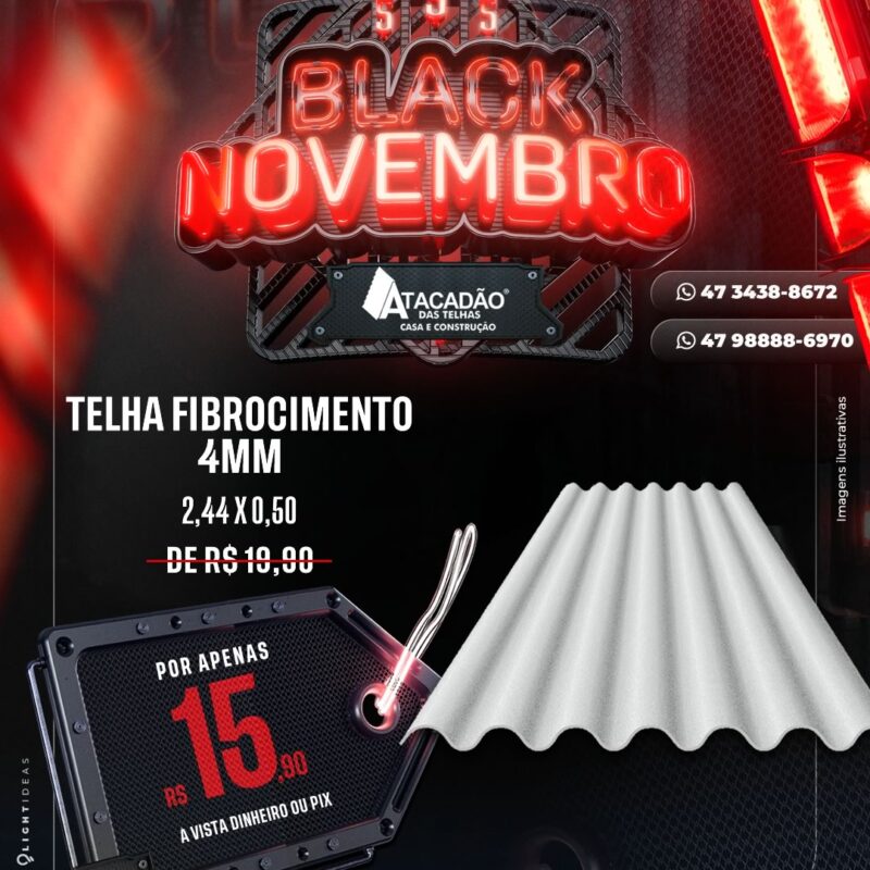 TELHA FIBROCIMENTO 4MM
