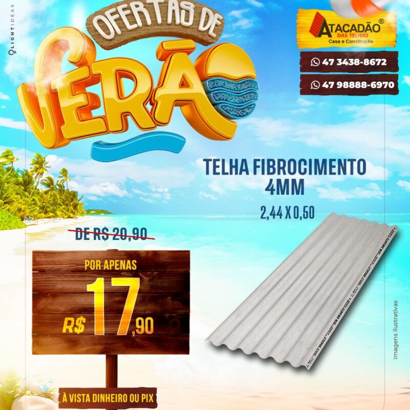 TELHA FIBROCIMENTO 4MM