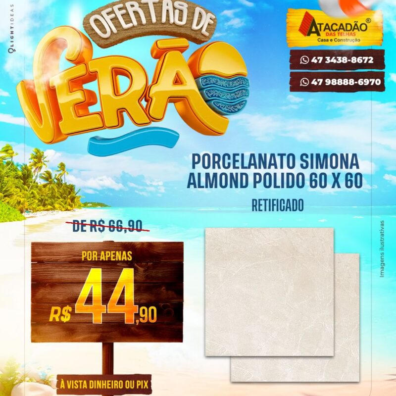 PORCELANATO SIMONA ALMOND POLIDO 60 X 60