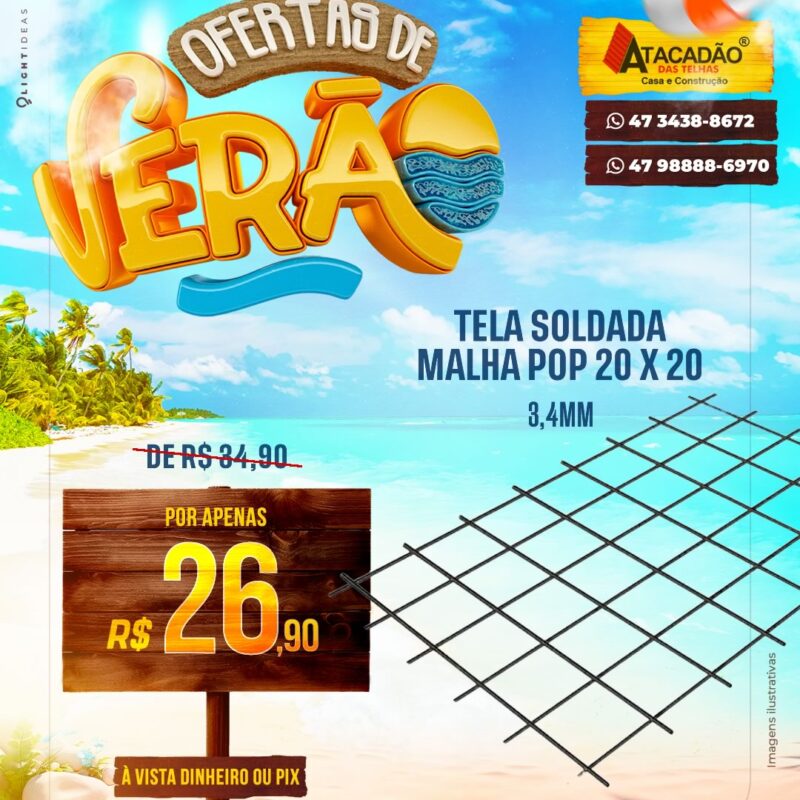 TELA SOLDADA MALHA POP 20 X 20