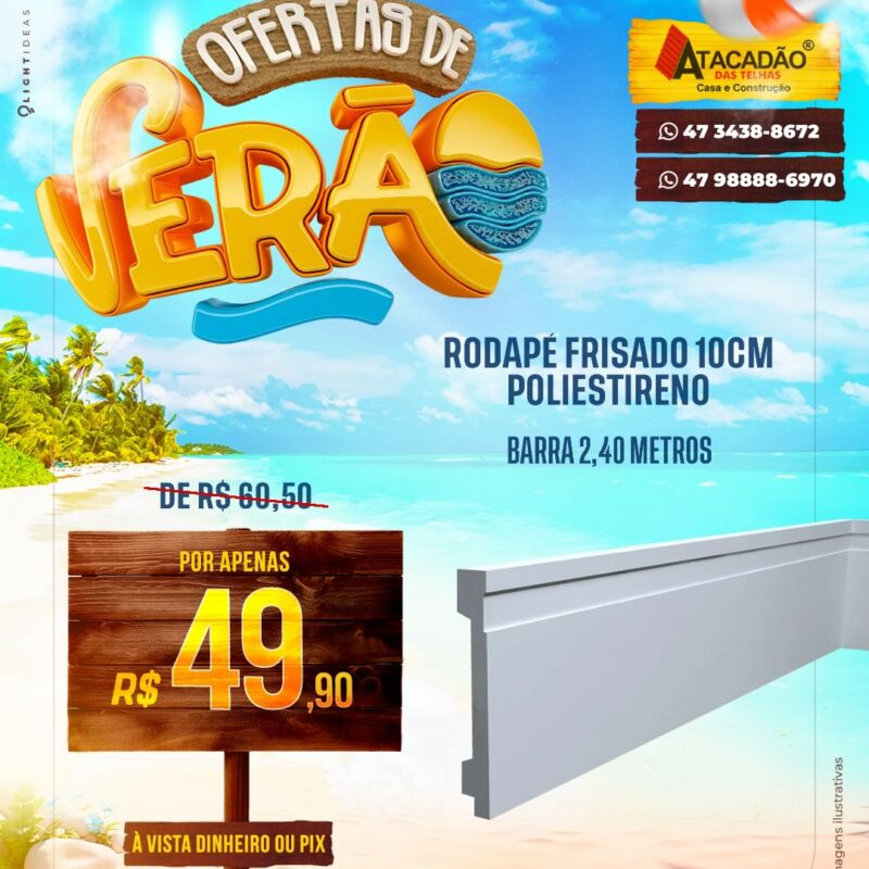 RODAPÉ FRISADO 10CM POLIESTIRENO