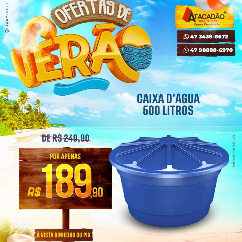 CAIXA D’ÁGUA 500 LITROS