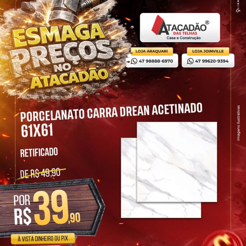 PORCELANATO CARRA DREAN ACETINADO 61X61