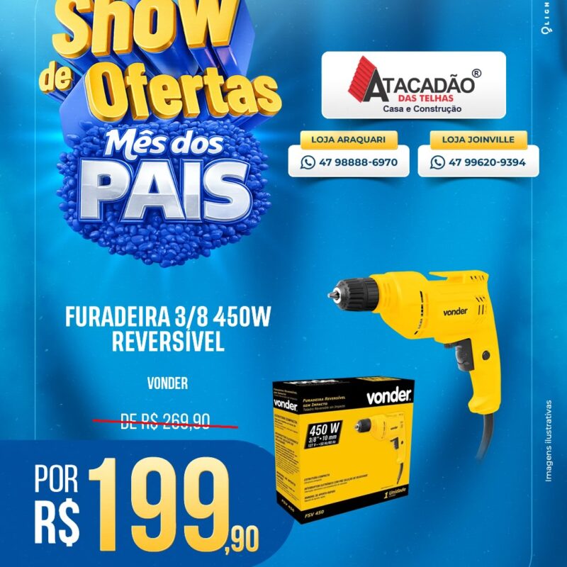FURADEIRA 3/8 450W REVERSÍVEL