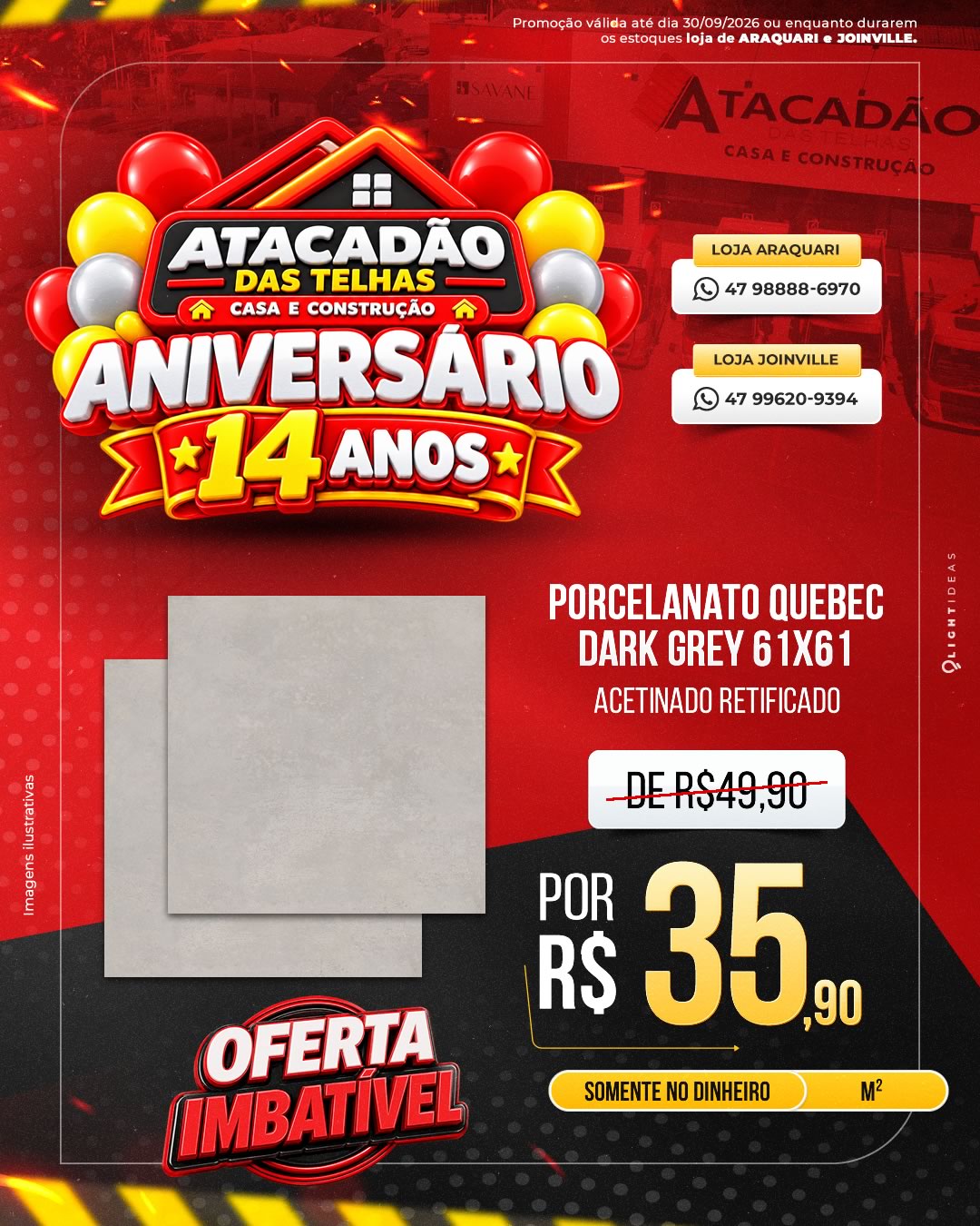 PORCELANATO QUEBEC DARK GREY 61X61