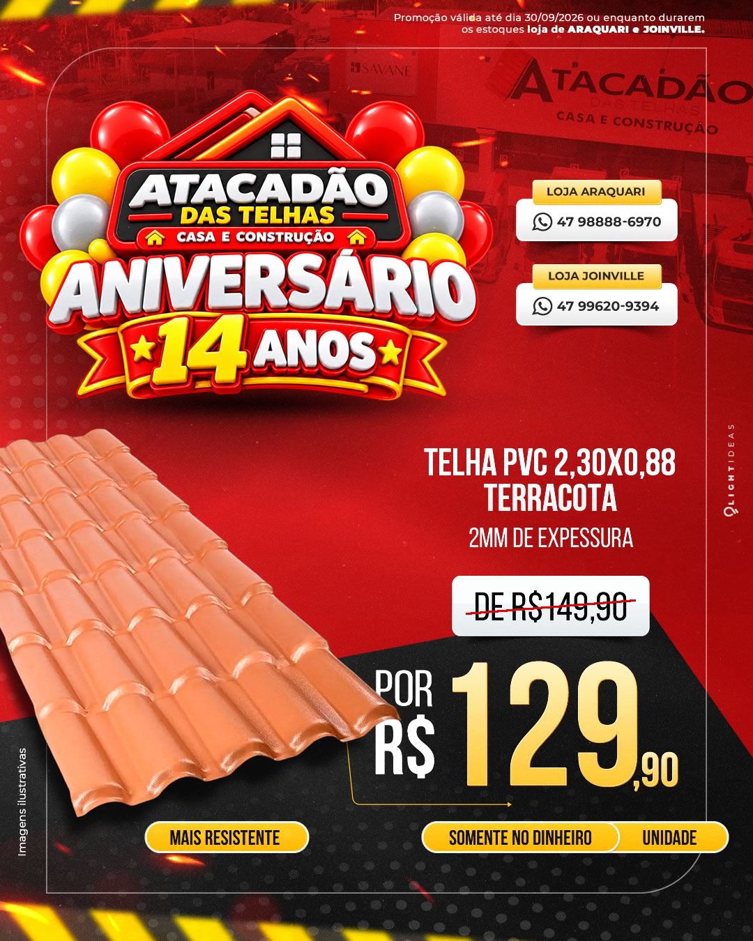 TELHA PVC 2,30X0,88 TERRACOTA