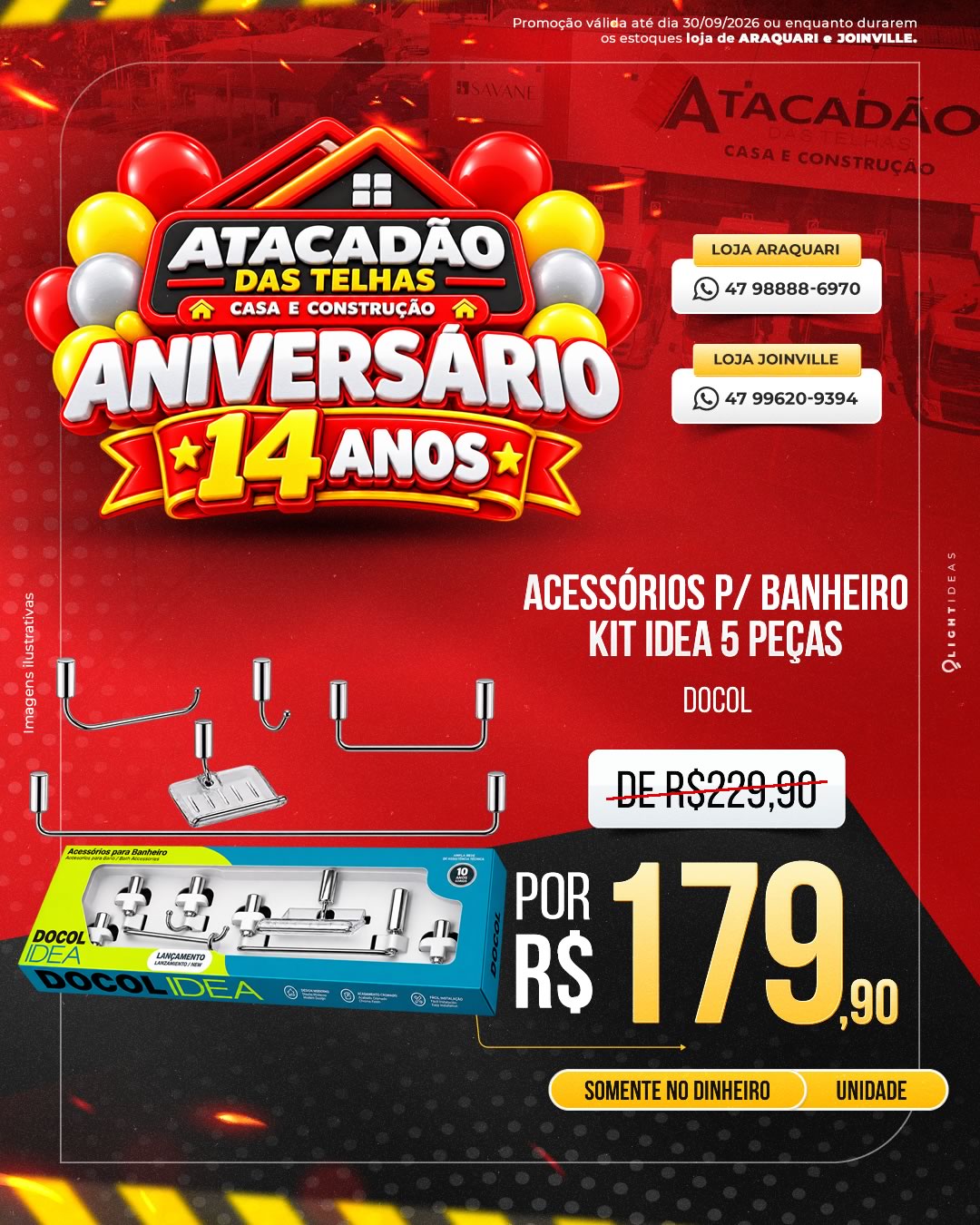 ACESSÓRIOS P/ BANHEIRO KIT IDEA 5 PEÇAS