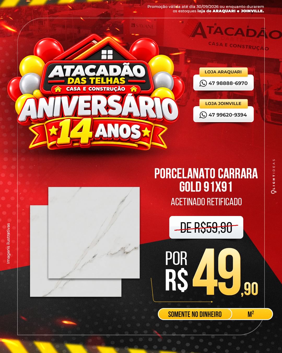 PORCELANATO CARRARA GOLD 91X91