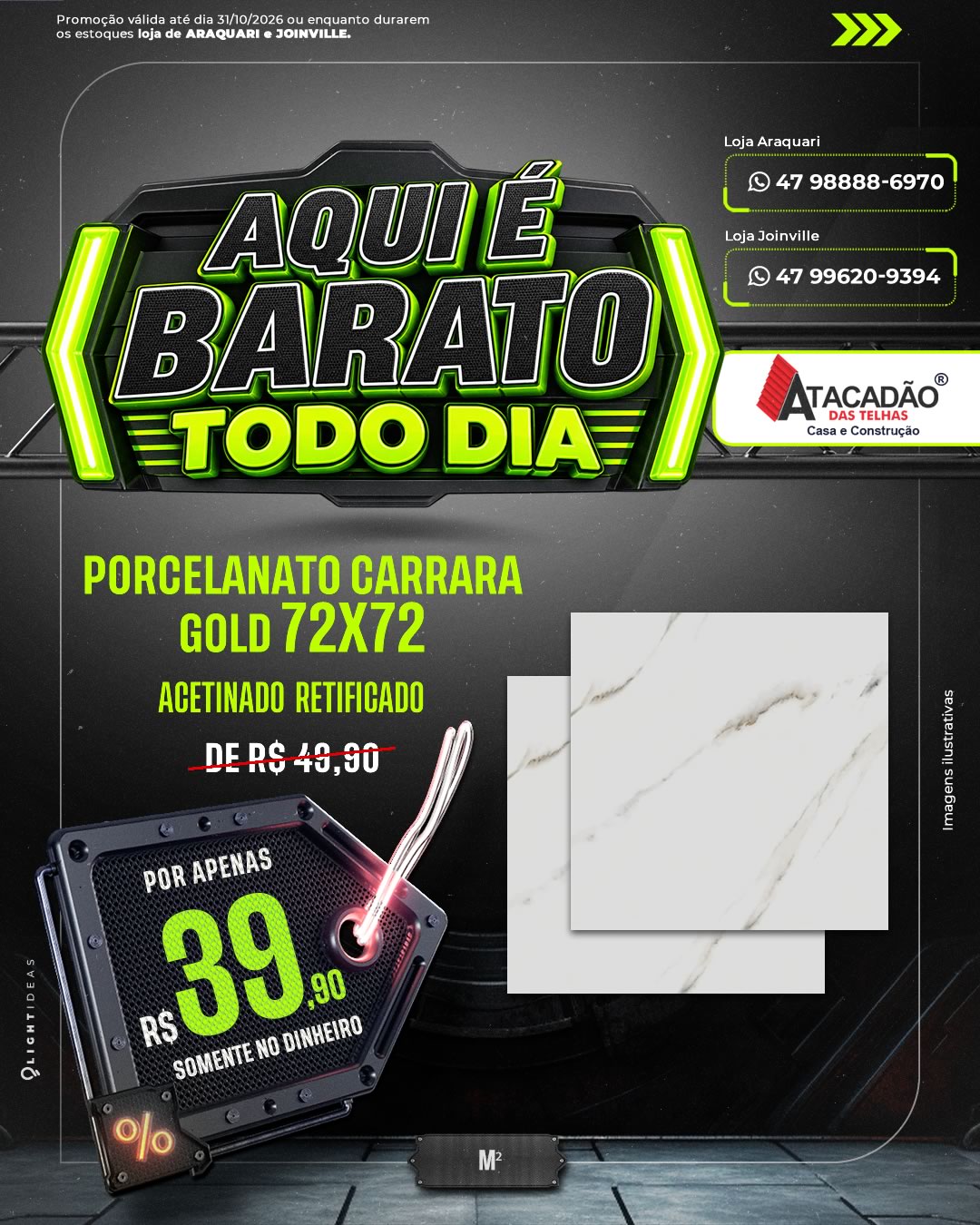 PORCELANATO CARRARA GOLD 72X72