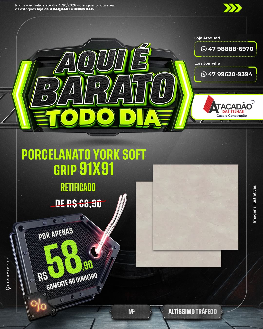 PORCELANATO YORK SOFT GRIP 91X91