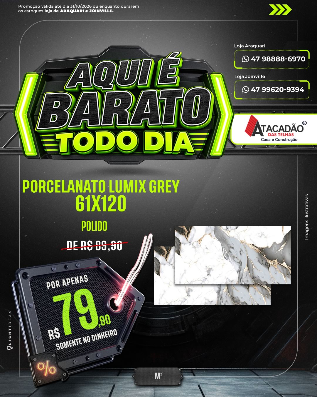 PORCELANATO LUMIX GREY 61X120