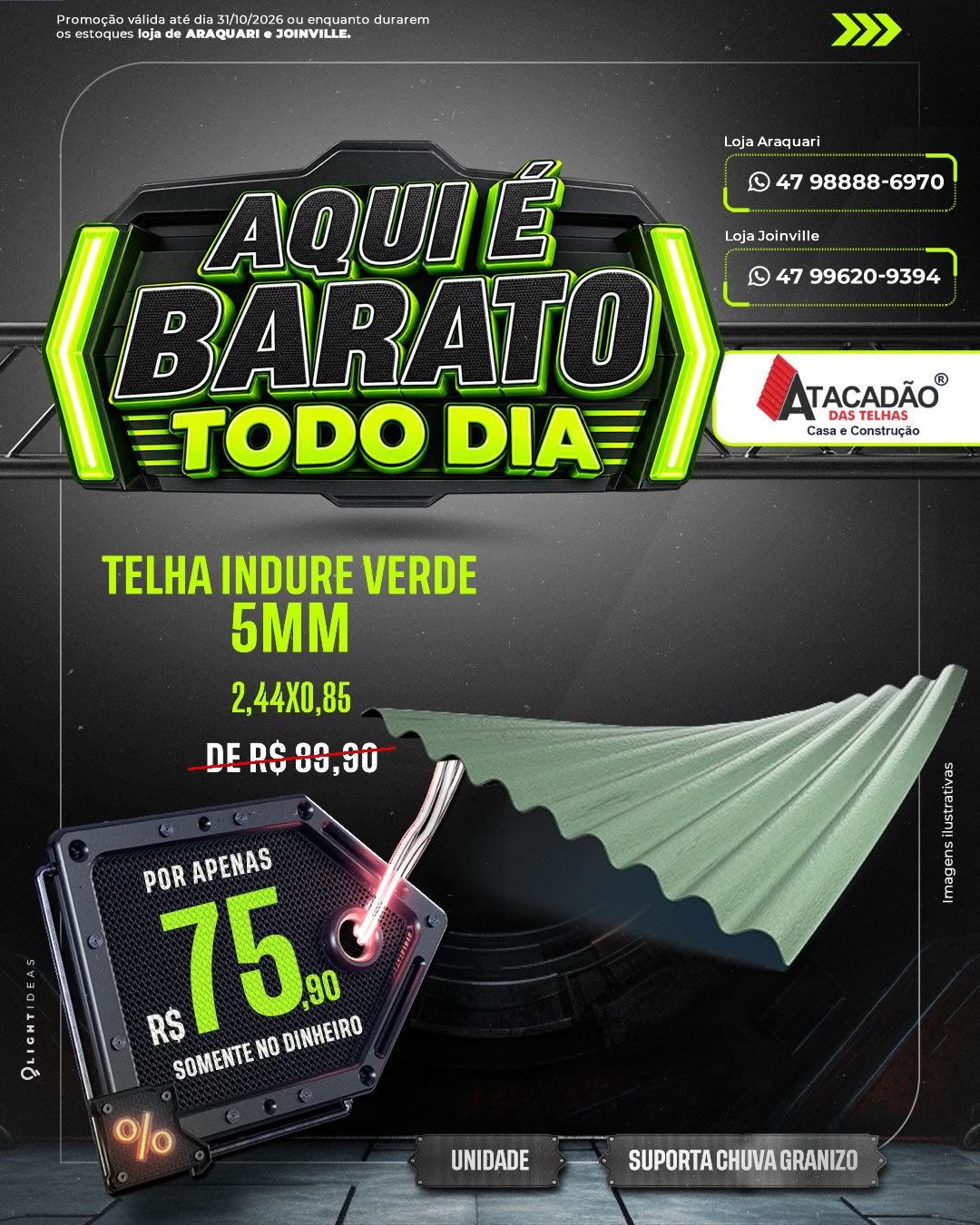 TELHA INDURE VERDE 5MM