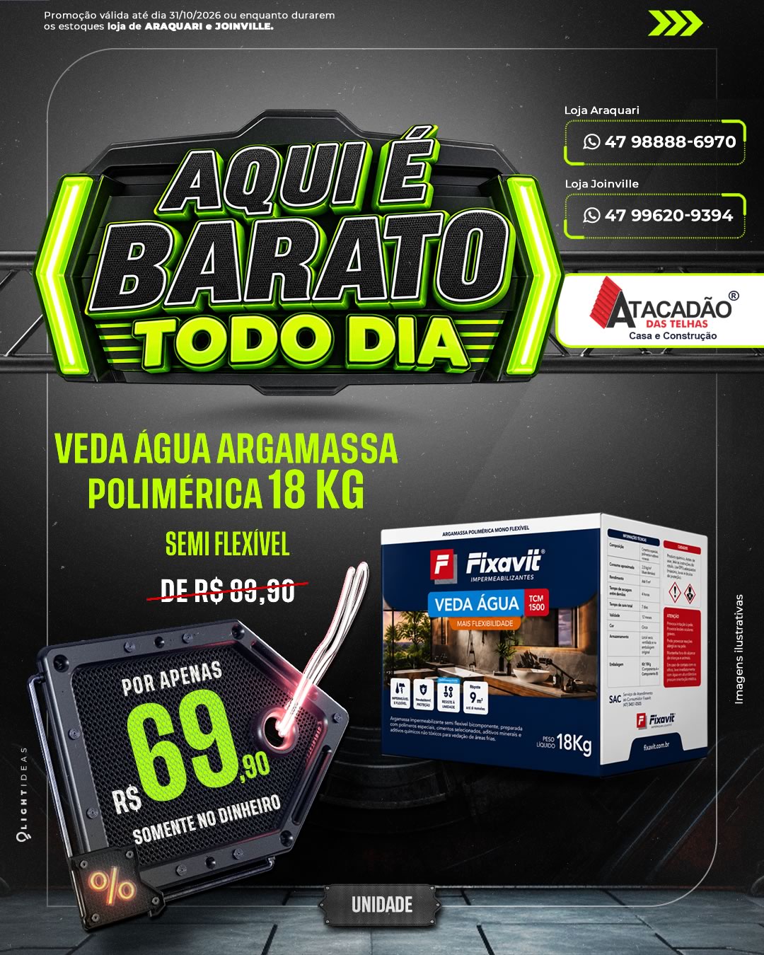 VEDA ÁGUA ARGAMASSA POLIMÉRICA 18 KG