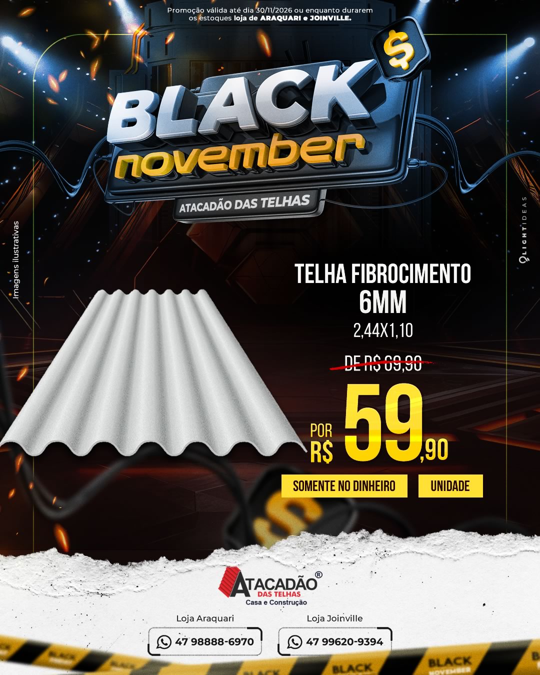 TELHA FIBROCIMENTO 6MM